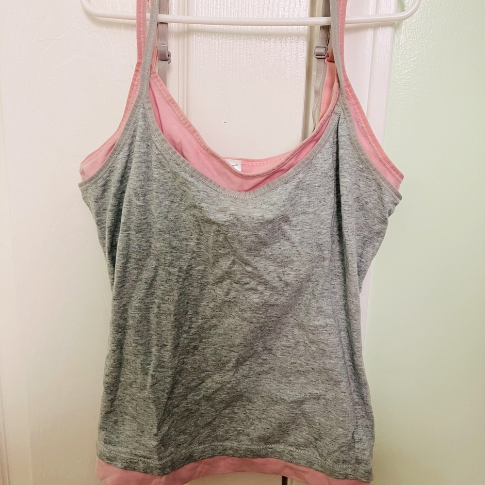 Grey and pink tank top